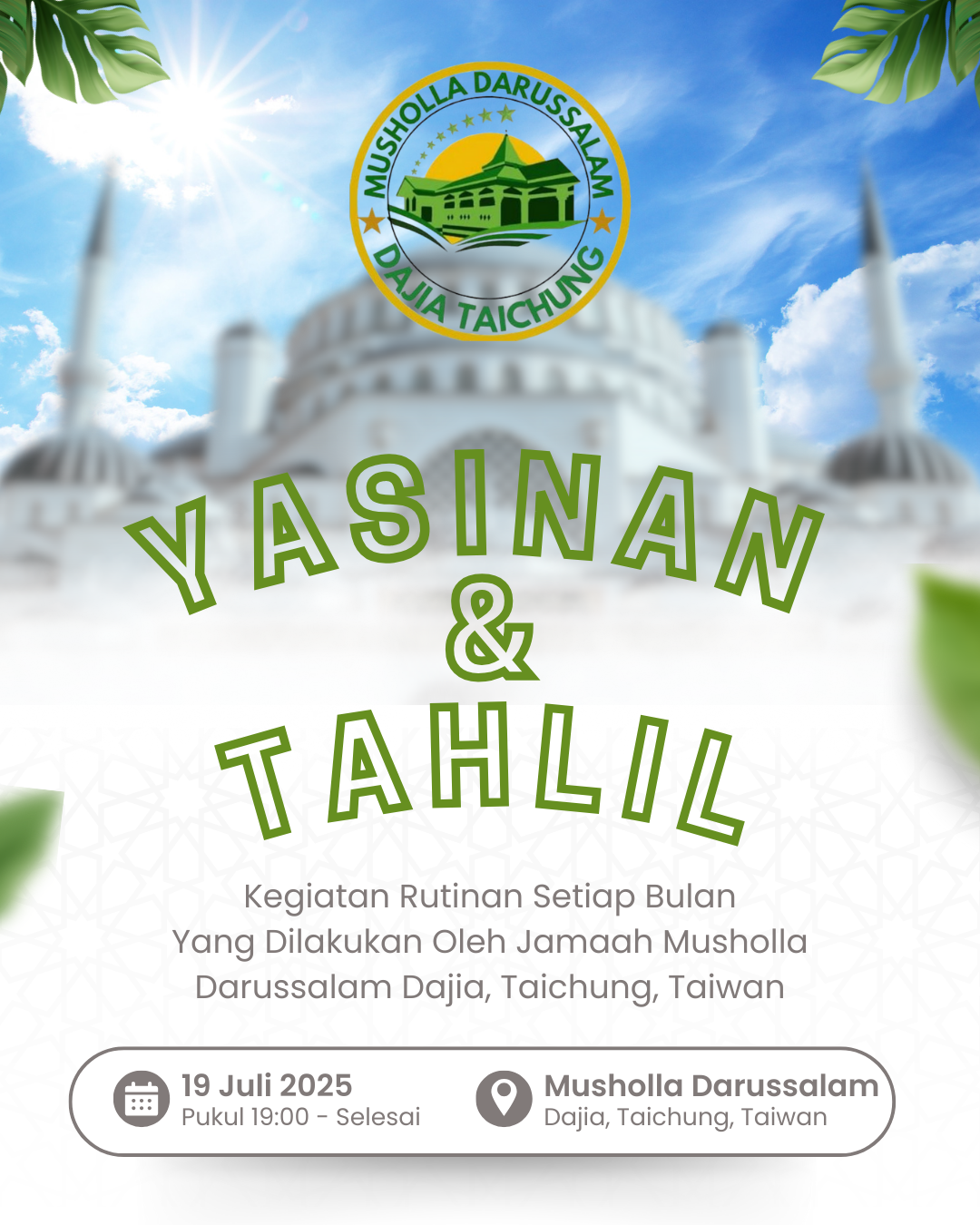 Yasinan & Tahlil Rutin Bulan Juli 2025