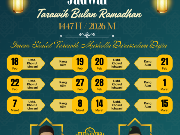 Jadwal Kegiatan Shalat Tarawih Di Musholla Darussalam Dajia 1447 H