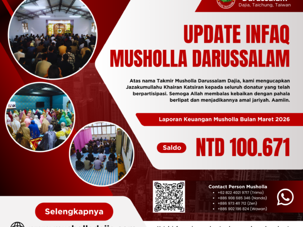 Saldo Infaq Musholla Darussalam Dajia, Bulan Maret 2026
