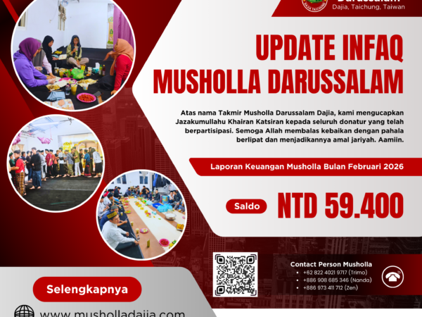 Pengumuman Saldo Infaq Musholla, Bulan Februari 2026