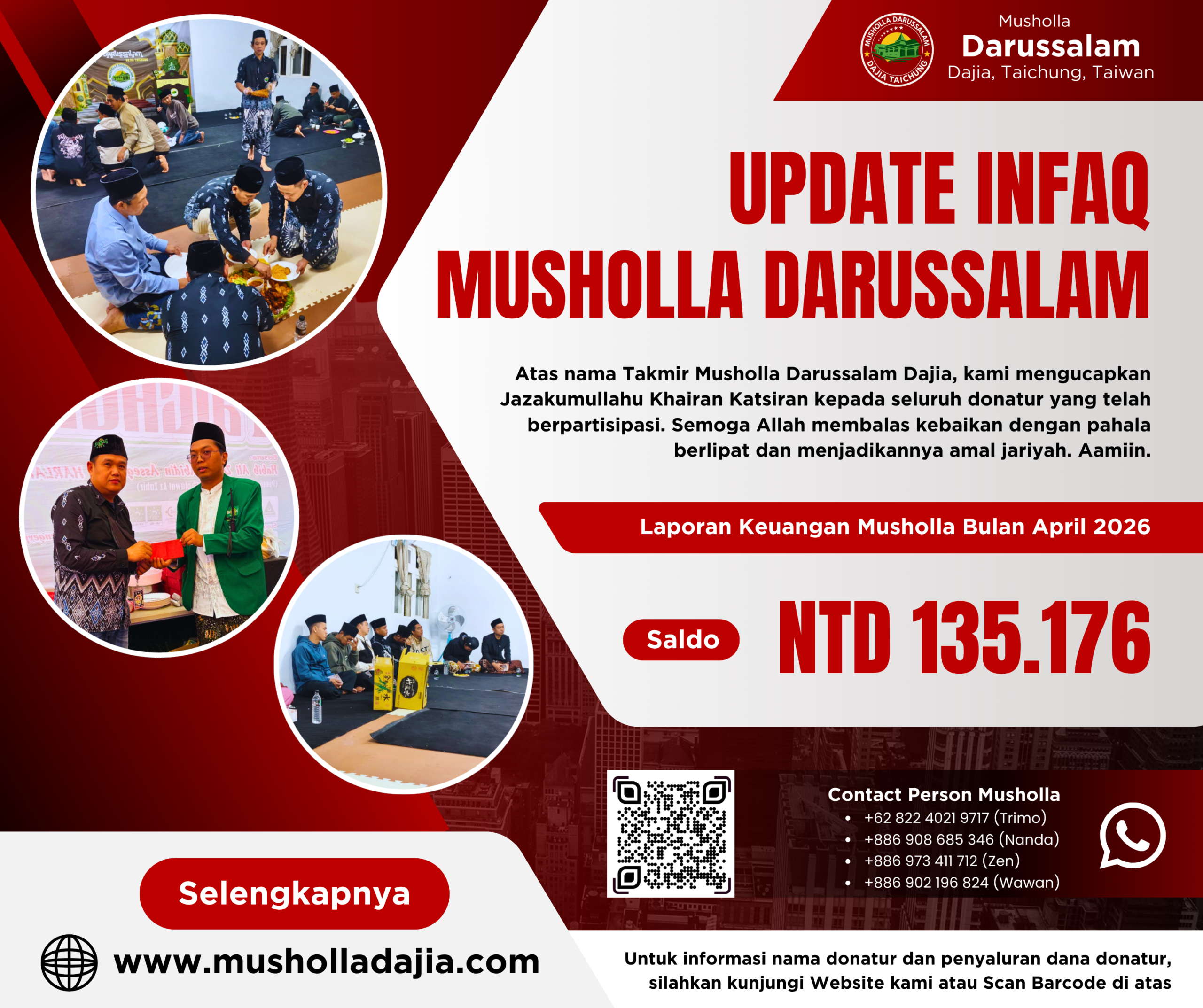 Saldo Infaq Musholla Darussalam Dajia, Bulan April 2026 Saldo Infaq Musholla Darussalam Dajia, Bulan April 2026