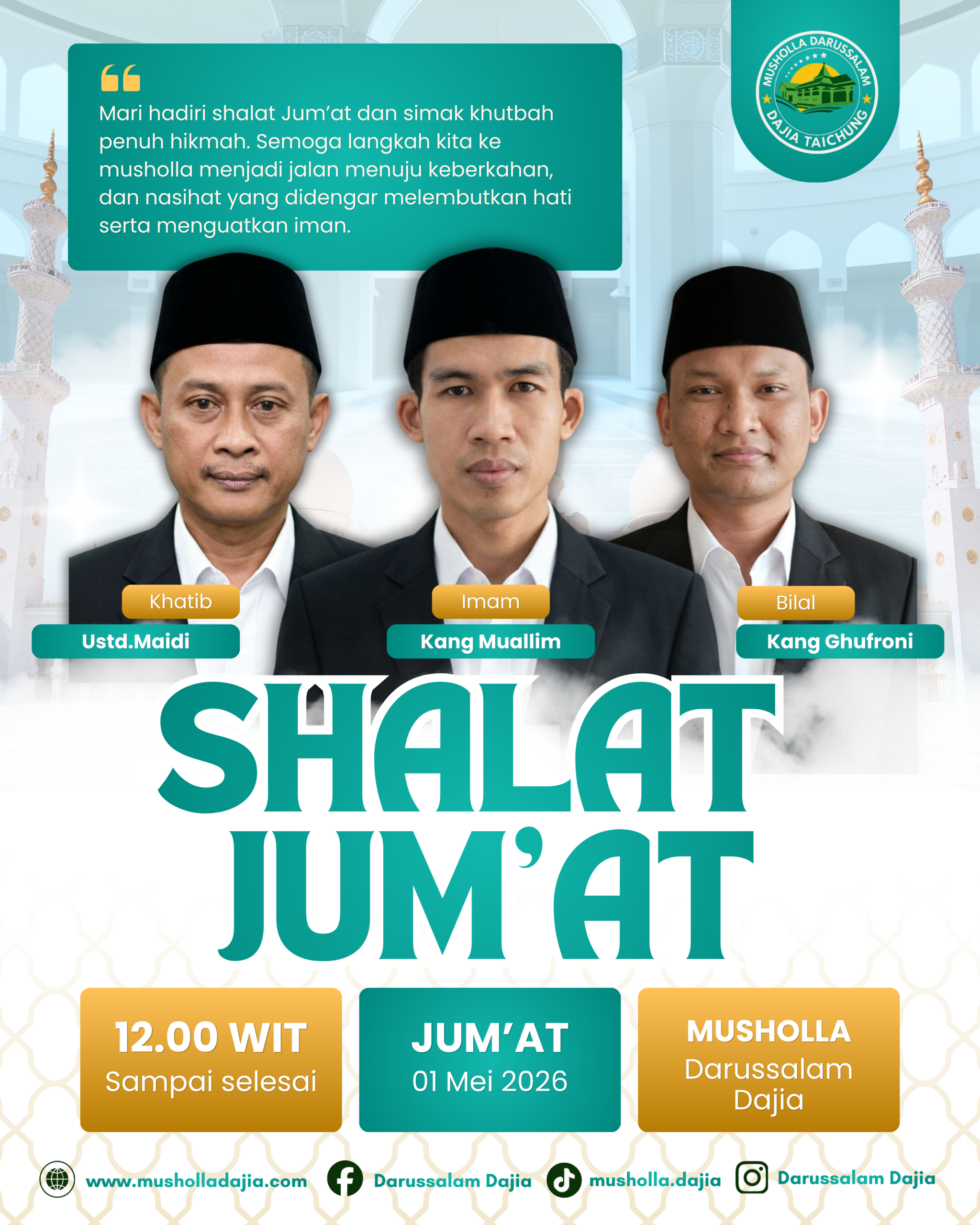 Shalat Jum'at (1 Mei 2026/Labor Day Holiday) Shalat Jum'at (1 Mei 2026/Labor Day Holiday)