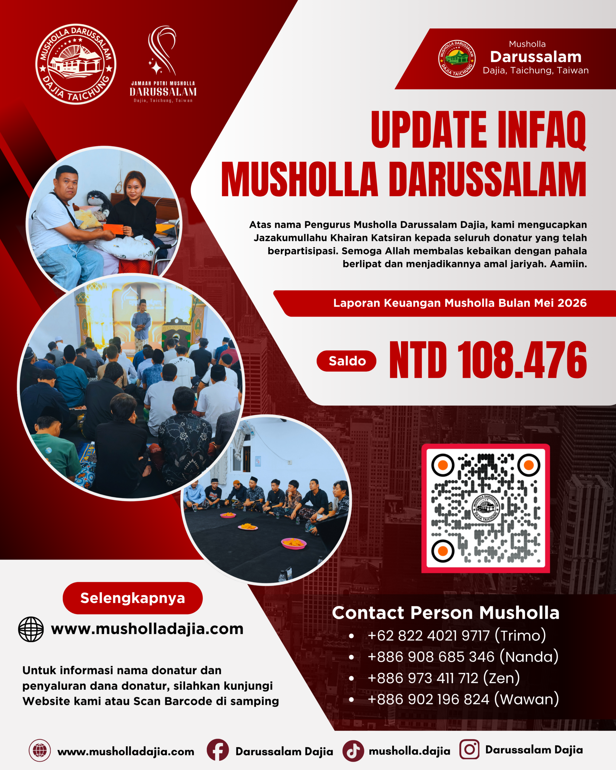 Saldo Infaq Musholla Darussalam Dajia, Bulan Mei 2026 Saldo Infaq Musholla Darussalam Dajia, Bulan Mei 2026