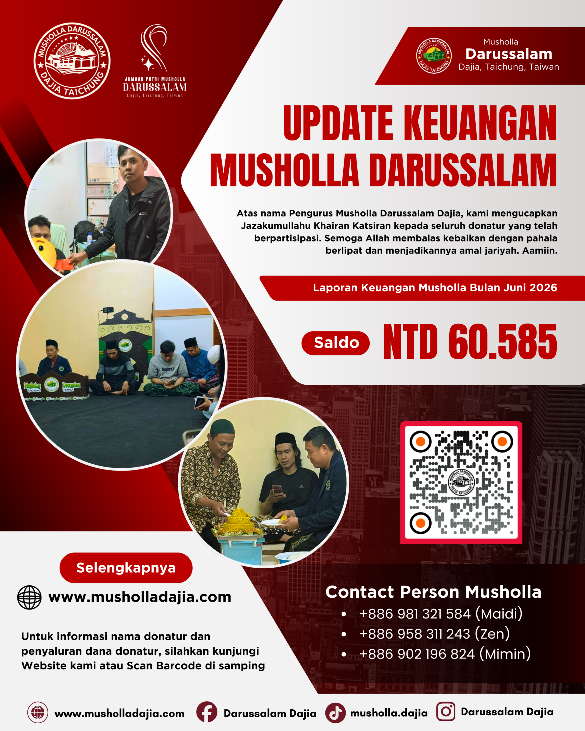 Keuangan Musholla Darussalam Dajia, Bulan Juni 2026