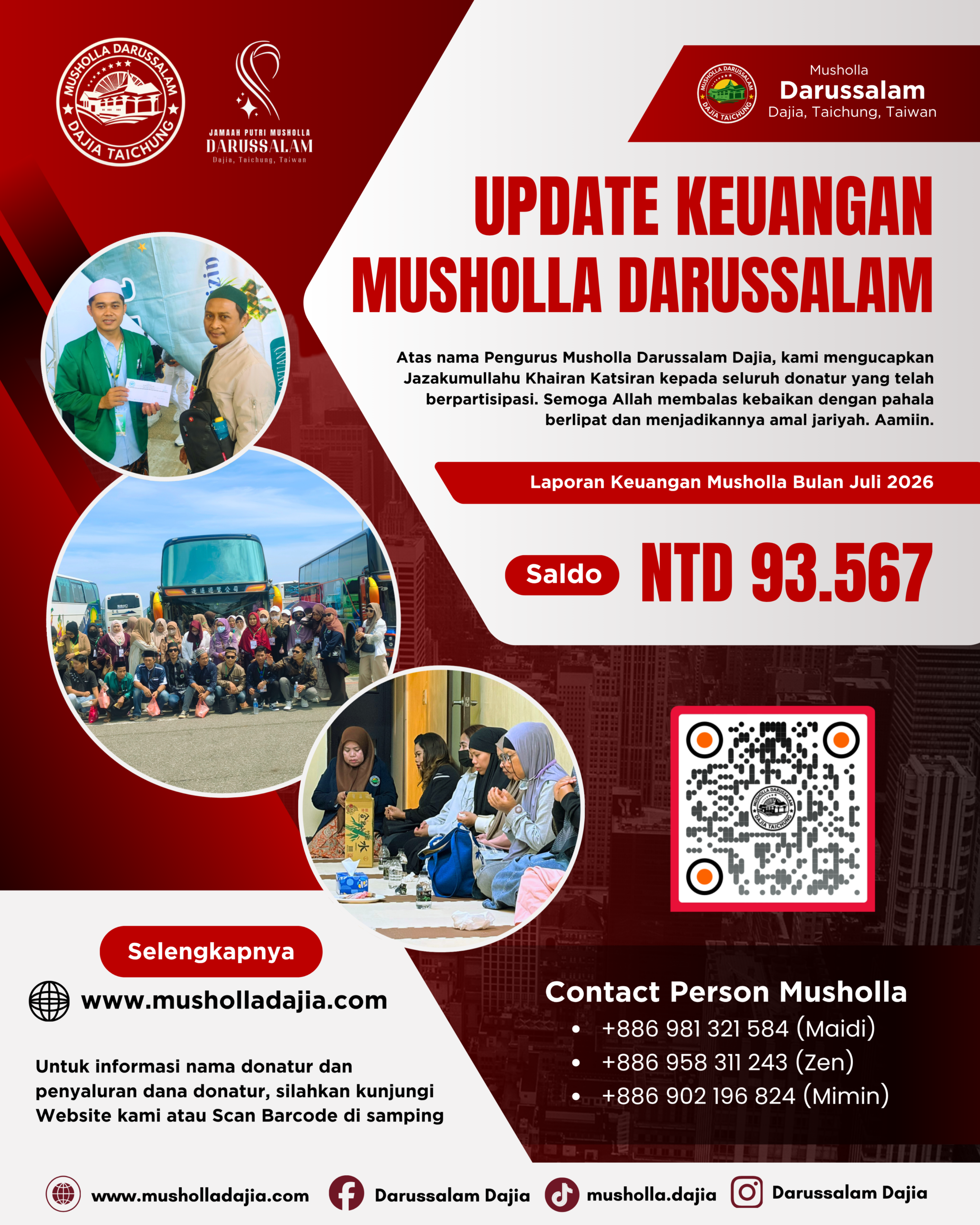 Keuangan Musholla Darussalam Dajia, Bulan Juli 2026 Keuangan Musholla Darussalam Dajia, Bulan Juli 2026